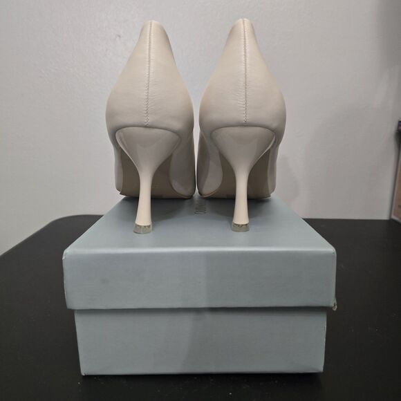 C.Paravano Women’s Stacked Metal Buckle Pumps EU 42 US 11.5 Pointed Toe - Picture 4 of 5